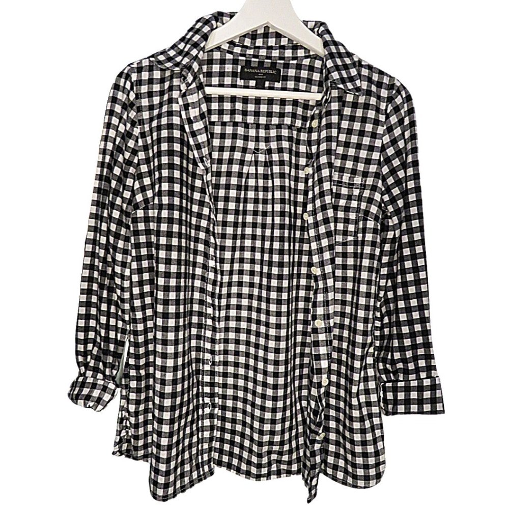 BANANA REPUBLIC - Plaid Classic Fit Button Down Sz S